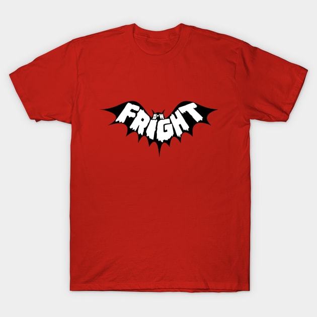 Black & White Fright Bat T-Shirt by zombill